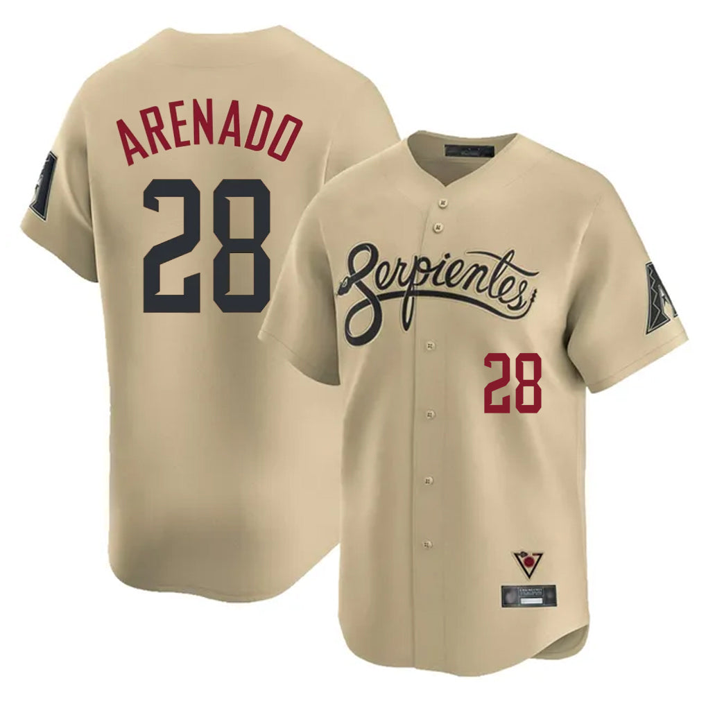 A.Diamondbacks #28 Nolan Arenado Player Tan City Connect Limited Home Game Edoa Stitched Jerseys