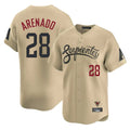 A.Diamondbacks #28 Nolan Arenado Player Tan City Connect Limited Home Game Edoa Stitched Jerseys