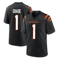 C.Bengals #1 Ja'Marr Chase Player Black Home Game Edoa Stitched Jerseys