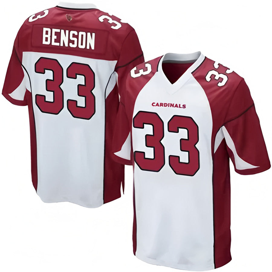 A.Cardinals #33 Trey Benson Player White Home Game Edoa Stitched Jerseys