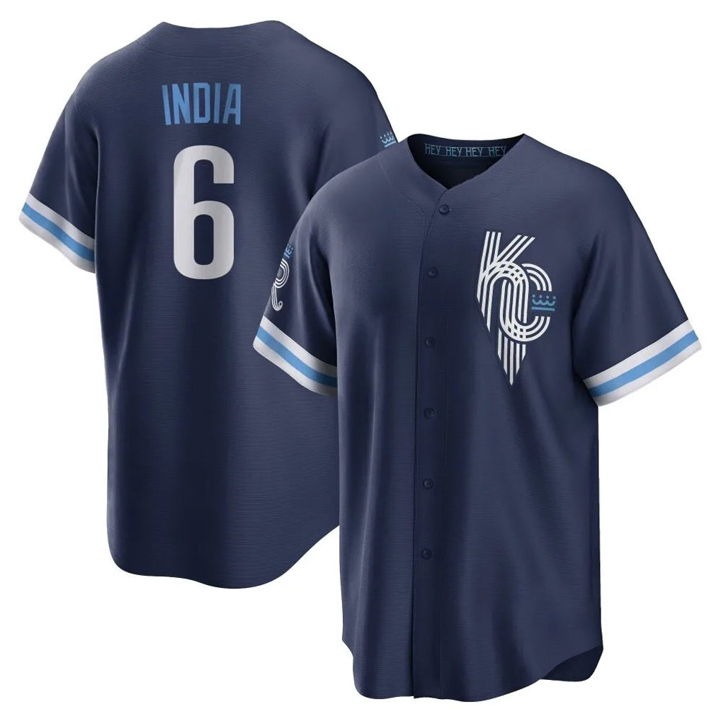 KC.Royals #6 Jonathan India Player Navy City Connect Home Game Edoa Stitched Jerseys