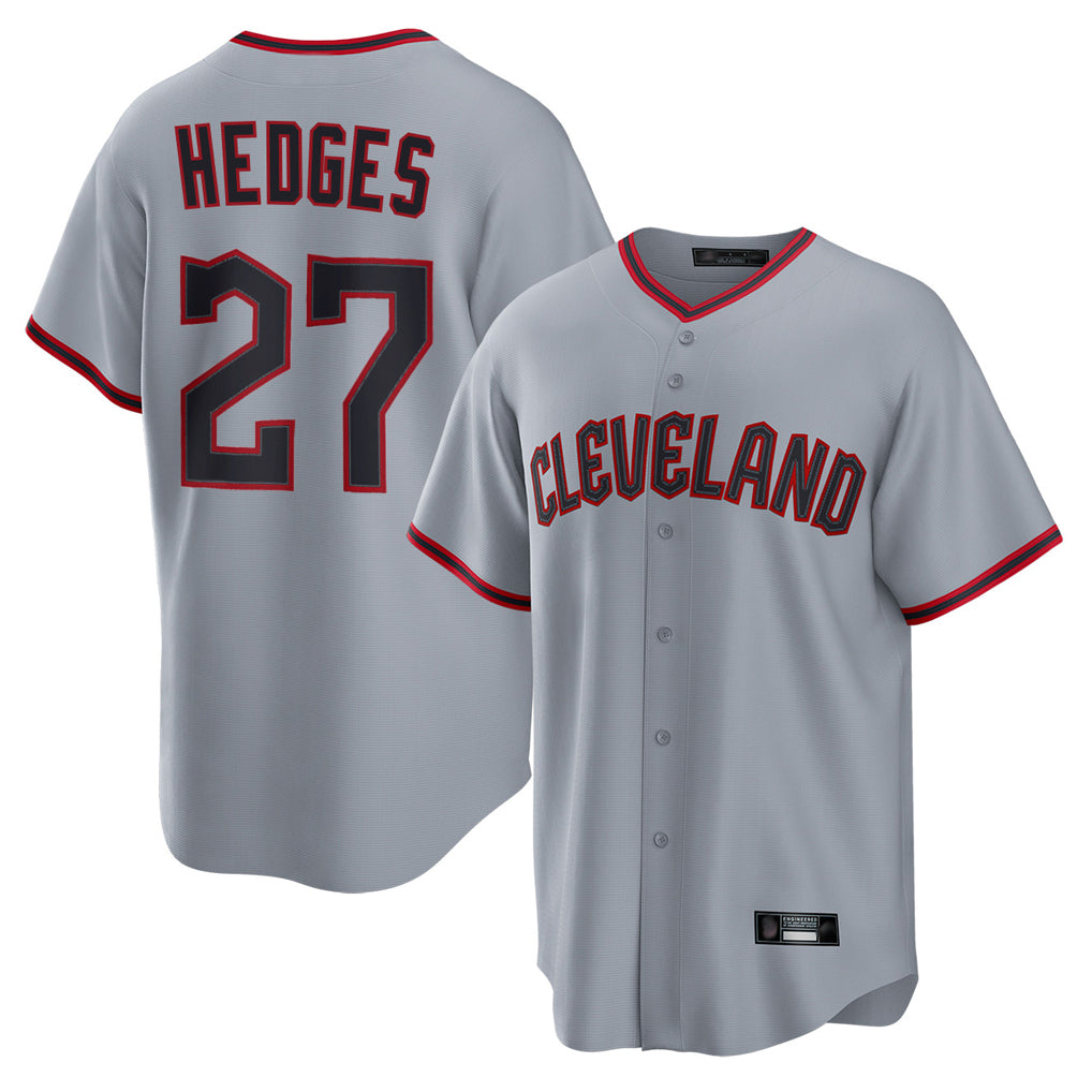 C.Guardians #27 Austin Hedges Player Gray Home Game Edoa Stitched Jerseys