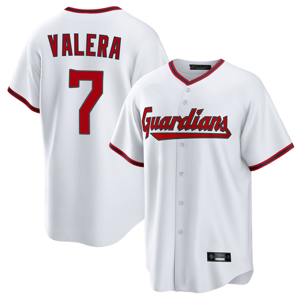 C.Guardians #7 George Valera Player White Game Home Edoa Stitched Jerseys
