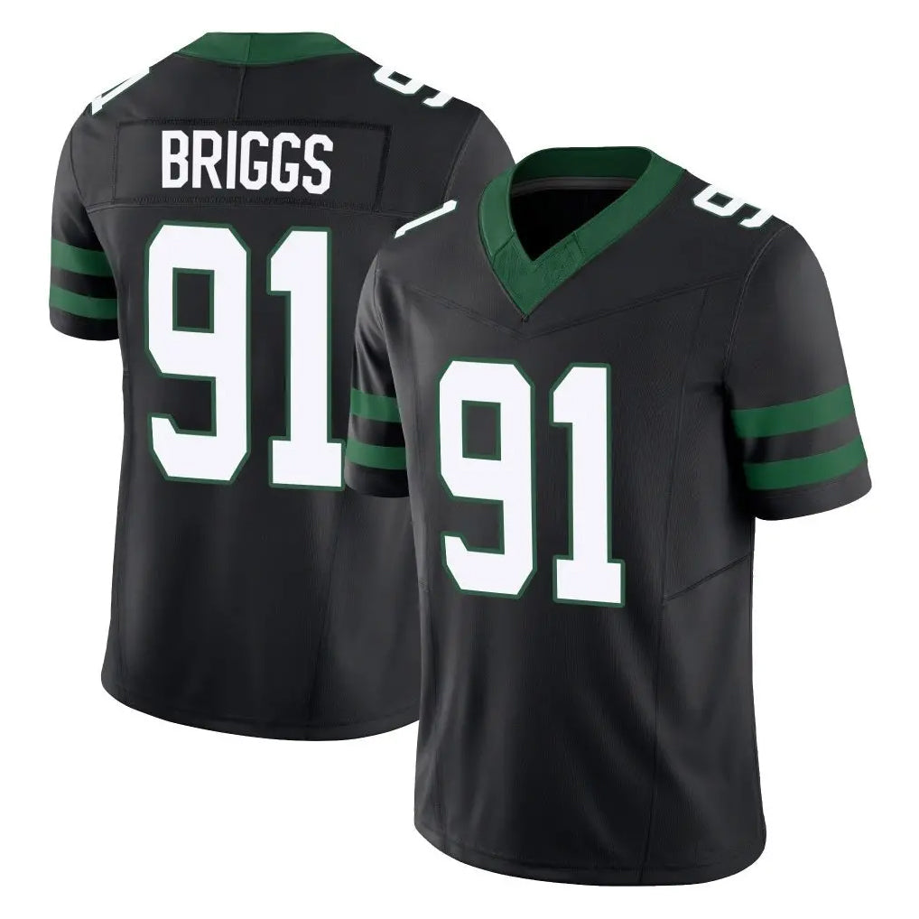 NY.Jets #91 Jowon Briggs Player Black Limited Legacy Vapor F.U.S.E. Home Game Edoa Stitched Jerseys