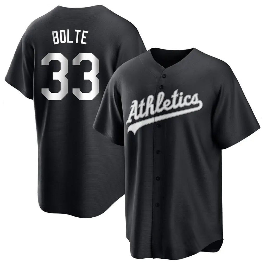 Athletics #33 Henry Bolte Player Black Fashion Home Game Edoa Stitched Jerseys