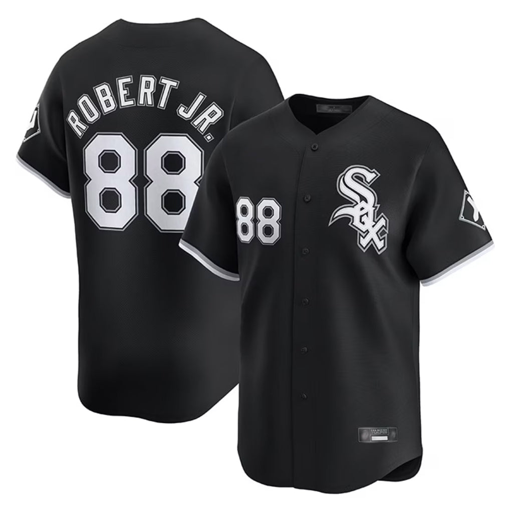 C.White Sox #88 Luis Robert Jr Player Black Limited Home Edoa Stitched Jerseys