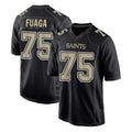 NO.Saints #75 Taliese Fuaga Player Black Carbon Fashion Home Game Edoa Stitched Jerseys