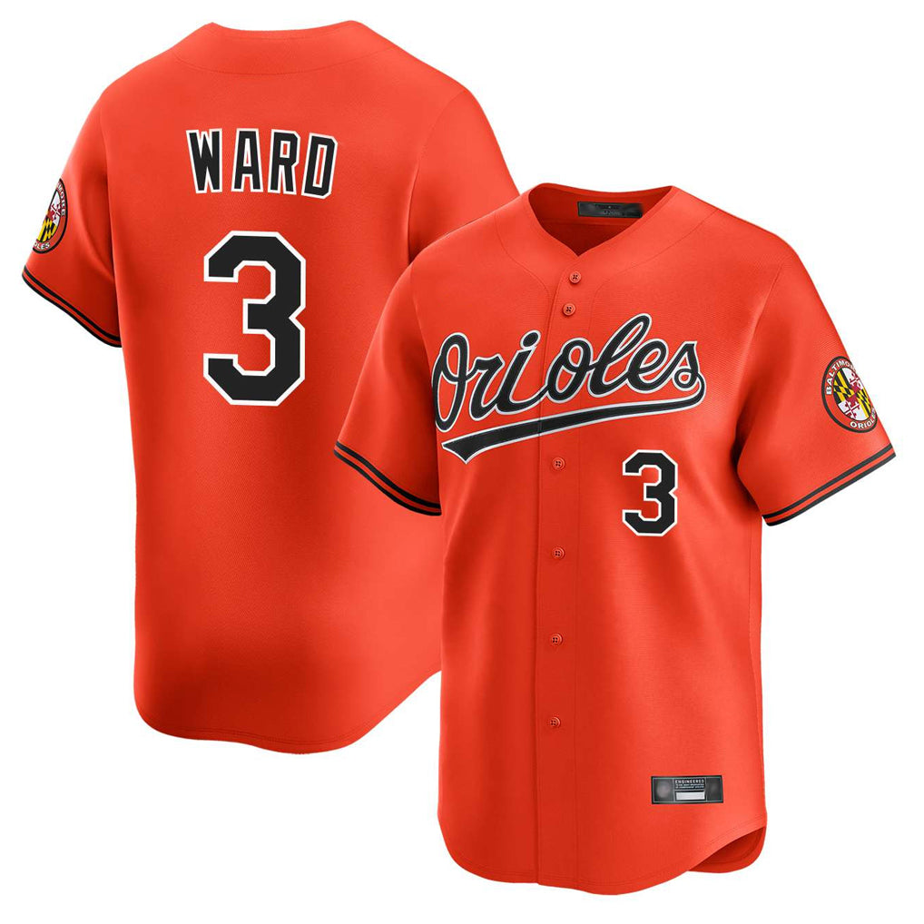 B.Orioles #3 Taylor Ward Player Orange Limited Home Game Edoa Stitched Jerseys
