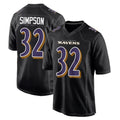 B.Ravens #32 Trenton Simpson Player Black Carbon Fashion Home Game Edoa Stitched Jerseys