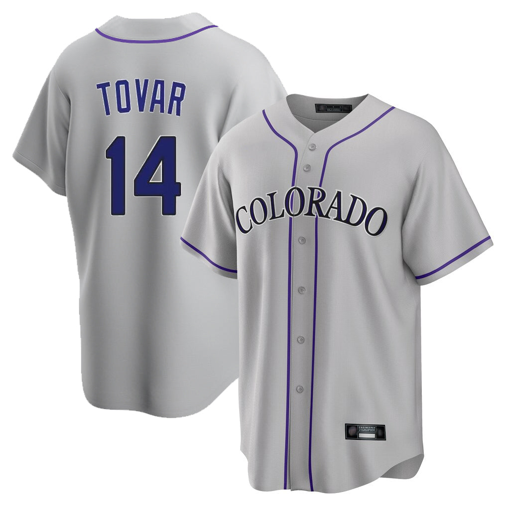 C.Rockies #14 Ezequiel Tovar Player Gray Game Home Edoa Stitched Jerseys