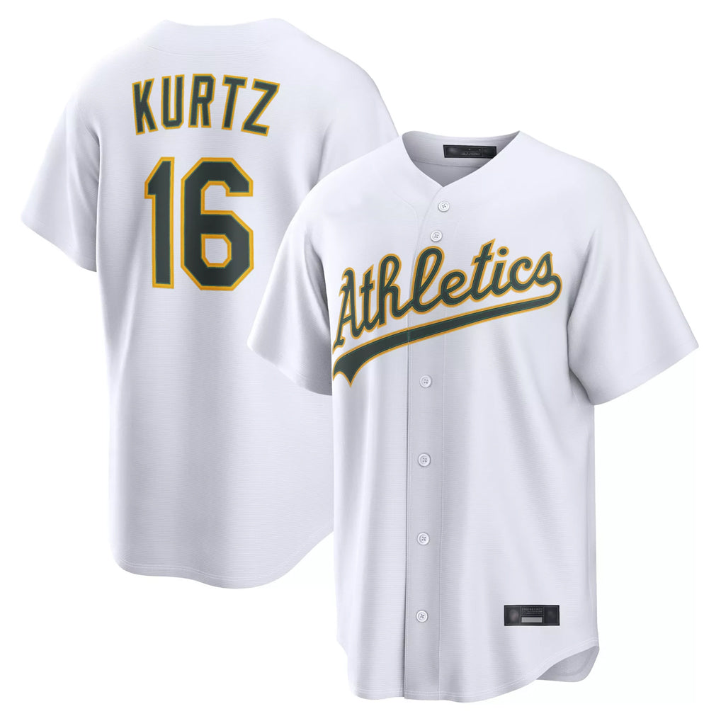 Athletics #16 Nick Kurtz Player White Home Game Edoa Stitched Jerseys
