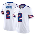 B.Bills #2 DJ Moore Player White Vapor F.U.S.E. Jersey Limited Home Game Edoa Stitched Jerseys