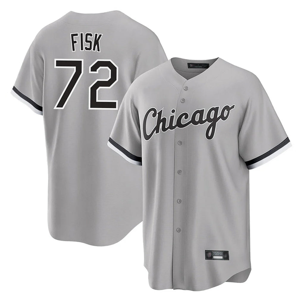 C.White Sox #72 Carlton Fisk Player Gray Home Game Edoa Stitched Jerseys