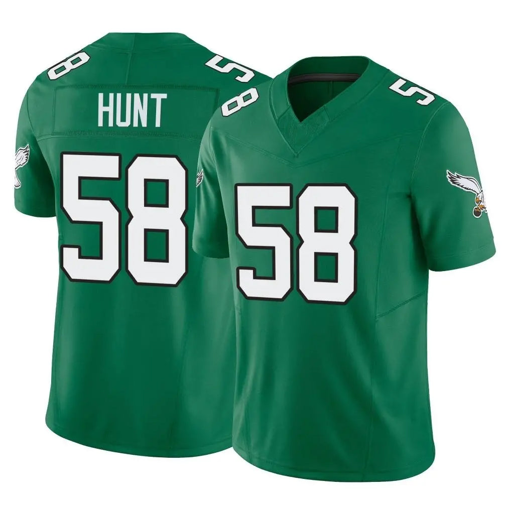 P.Eagles #58 Jalyx Hunt Player Green Kelly Alternate Vapor F.U.S.E. Home Game Edoa Stitched Jerseys