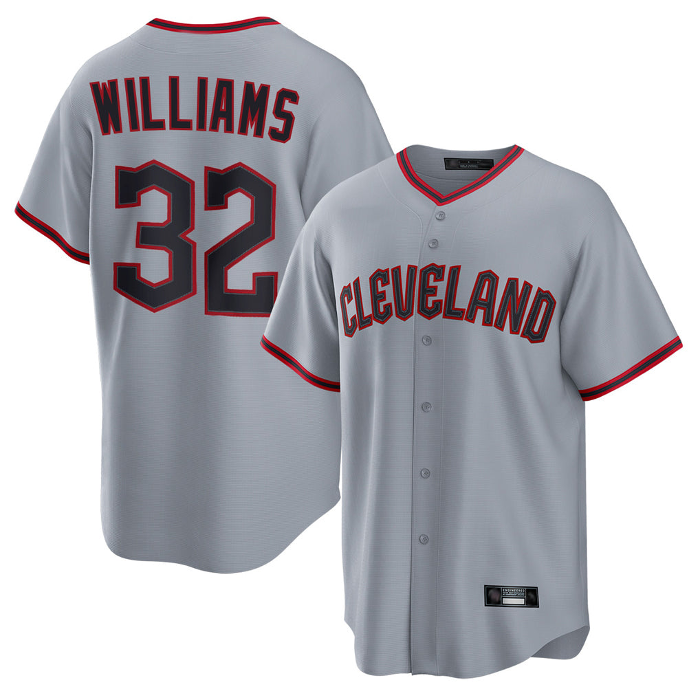 C.Guardians #32 Gavin Williams Player Gray Home Game Edoa Stitched Jerseys