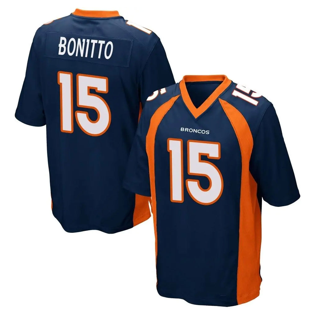 D.Broncos #15 Nik Bonitto Player Navy Game Edoa Stitched Jerseys