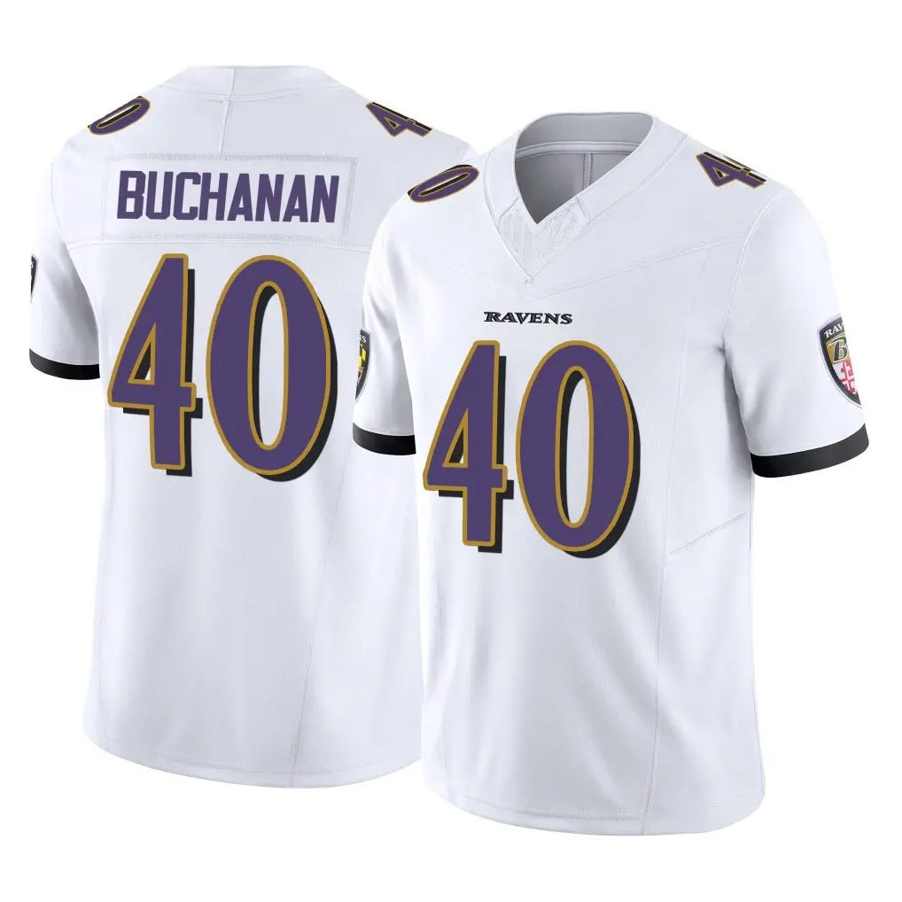B.Ravens #40 Teddye Buchanan Player White Vapor F.U.S.E. Limited Home Game Edoa Stitched Jerseys