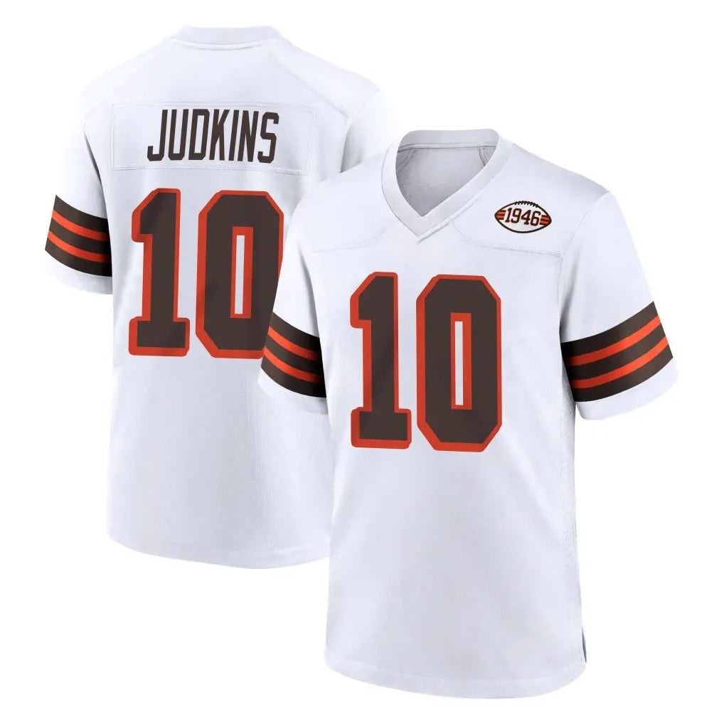 C.Browns #10 Quinshon Judkins Player White Alternate Home Game Edoa Stitched Jerseys