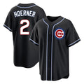 C.Cubs #2 Nico Hoerner Player Black Fashion Out Game Edoa Stitched Jerseys