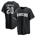 A.Diamondbacks #20 Luis Gonzalez Player Black Game Home Edoa Stitched Jerseys