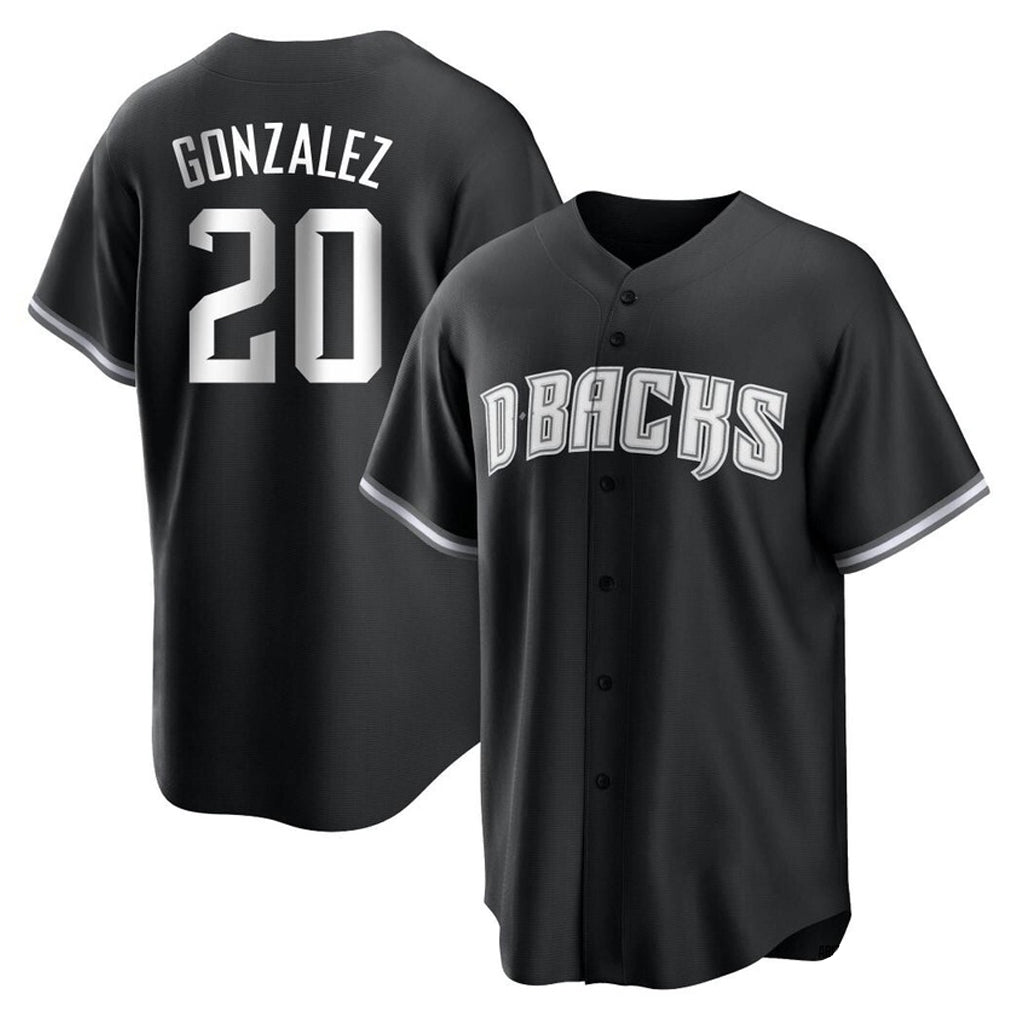 A.Diamondbacks #20 Luis Gonzalez Player Black Game Home Edoa Stitched Jerseys