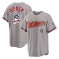 B.Orioles #8 Cal Ripken Player Gray USA 250 Fourth of July Home Game Edoa Stitched Jerseys