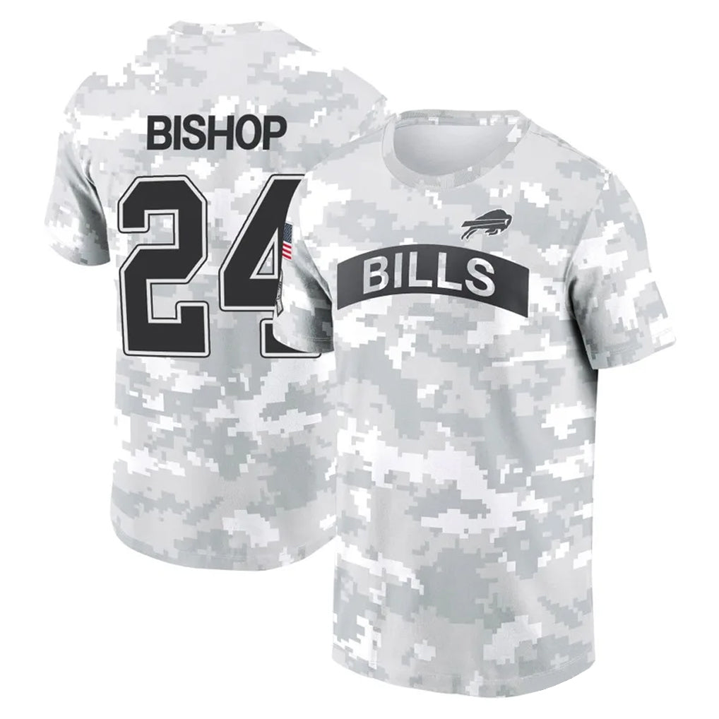 B.Bills #24 Cole Bishop Player Arctic Camo Salute to Service T-Shirt Hoodies Edoa Stitched Jerseys