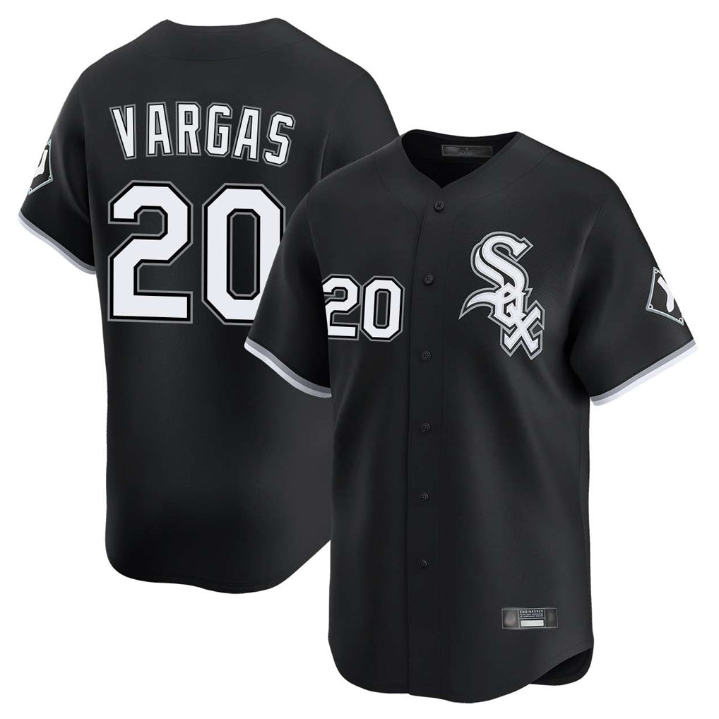 C.White Sox #20 Miguel Vargas Player Black Limited Home Edoa Stitched Jerseys
