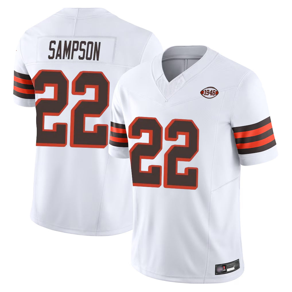 C.Browns #22 Dylan Sampson Player White Limited Vapor F.U.S.E. Alternate Game Edoa Stitched Jerseys