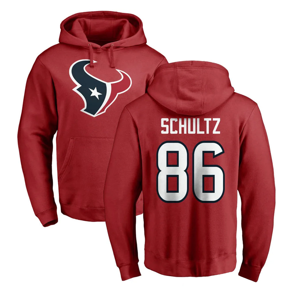 H.Texans #86 Dalton Schultz Player Red Pro Line Pullover Hoodie Limited Game Edoa Stitched Jerseys