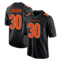 C.Bengals #30 Chase Brown Player Black Fashion Game Edoa Stitched Jerseys