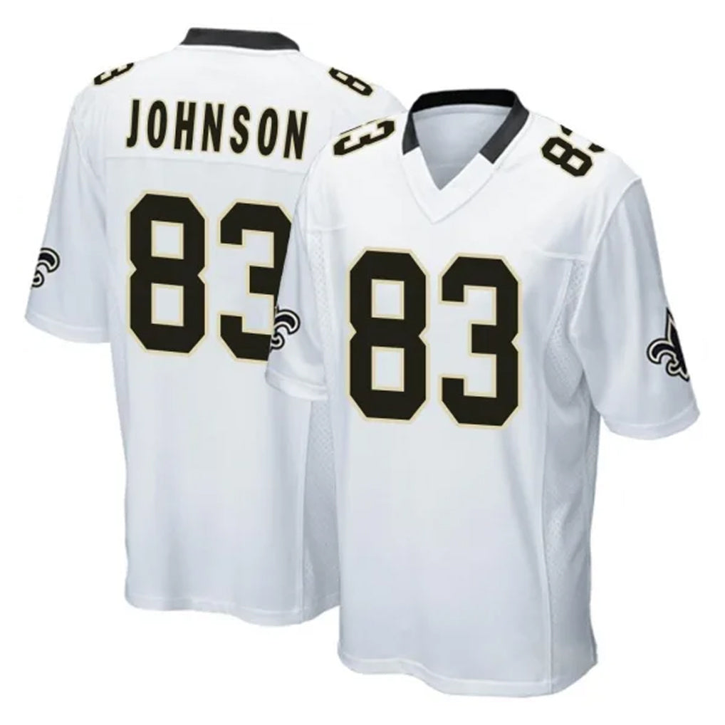 NO.Saints #83 Juwan Johnson Player White Home Game Edoa Stitched Jerseys
