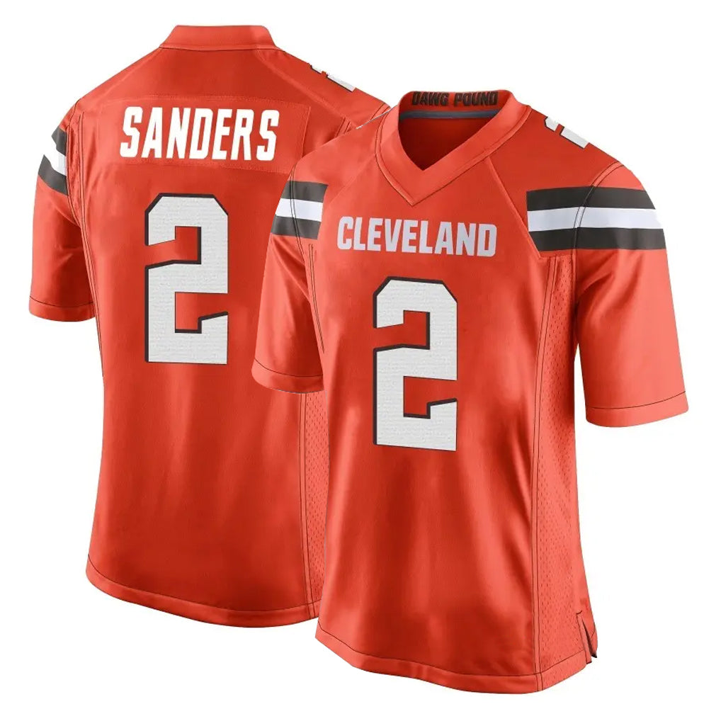 C.Browns #2 Shedeur Sanders Player Orange Home Game Edoa Stitched Jerseys