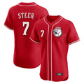 C.Reds #7 Spencer Steer Player Red Limited Elite Home Game Edoa Stitched Jerseys