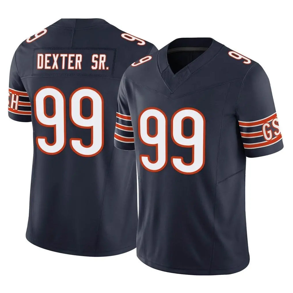 C.Bears #99 Gervon Dexter Sr. Player Navy Vapor F.U.S.E. Limited Home Game Edoa Stitched Jerseys