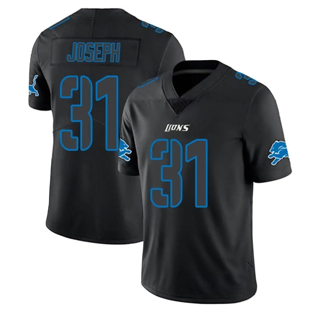 D.Lions #31 Kerby Joseph Player Black Impact Limited Home Game Edoa Stitched Jerseys