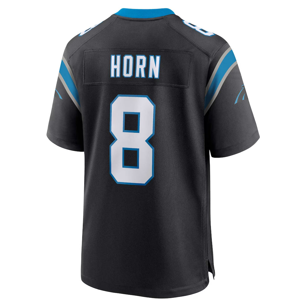 C.Panthers #8 Jaycee Horn Player Black Home Game Edoa Stitched Jerseys