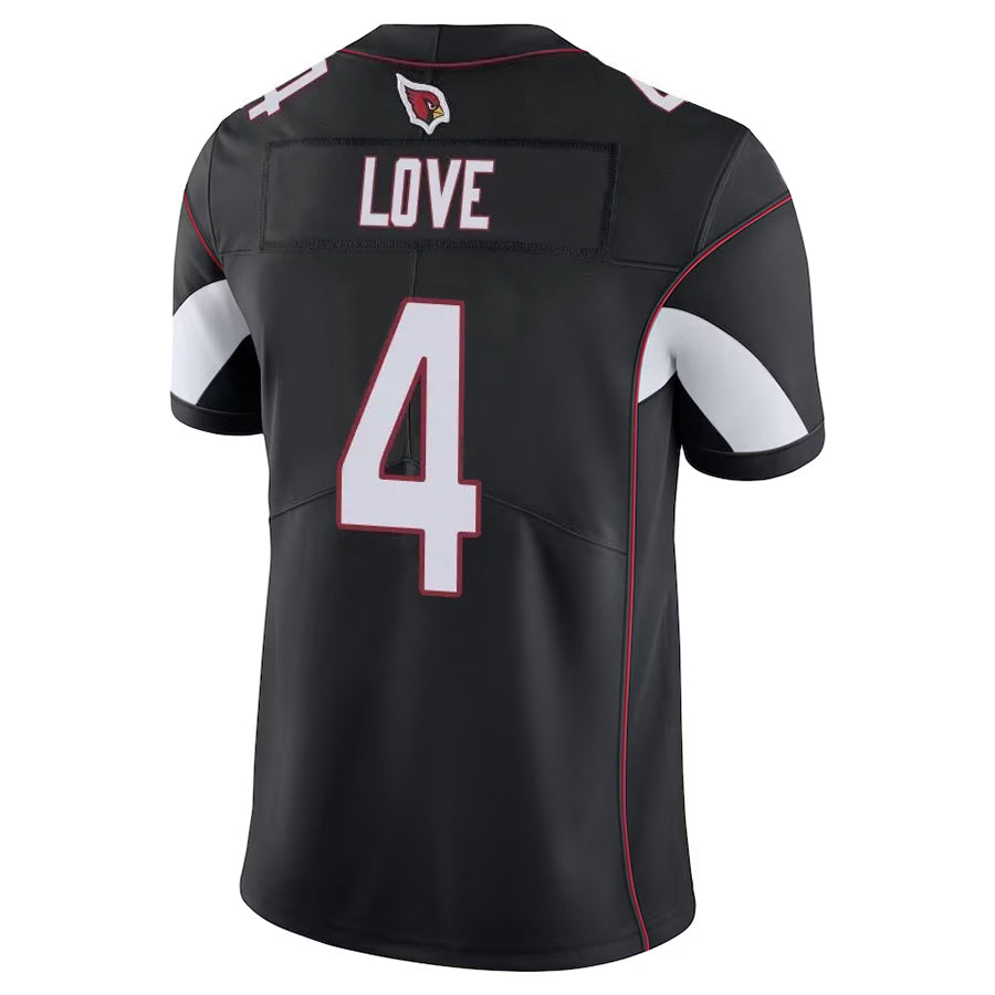 A.Cardinals #4 Jeremiyah Love Player Black Vapor Limited Home Game Edoa Stitched Jerseys
