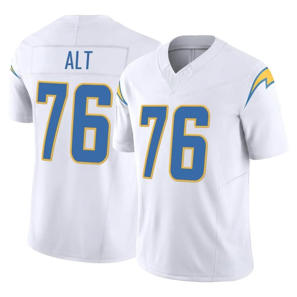 LA.Chargers #76 Joe Alt Player White Limited Vapor F.U.S.E. Home Game Edoa Stitched Jerseys