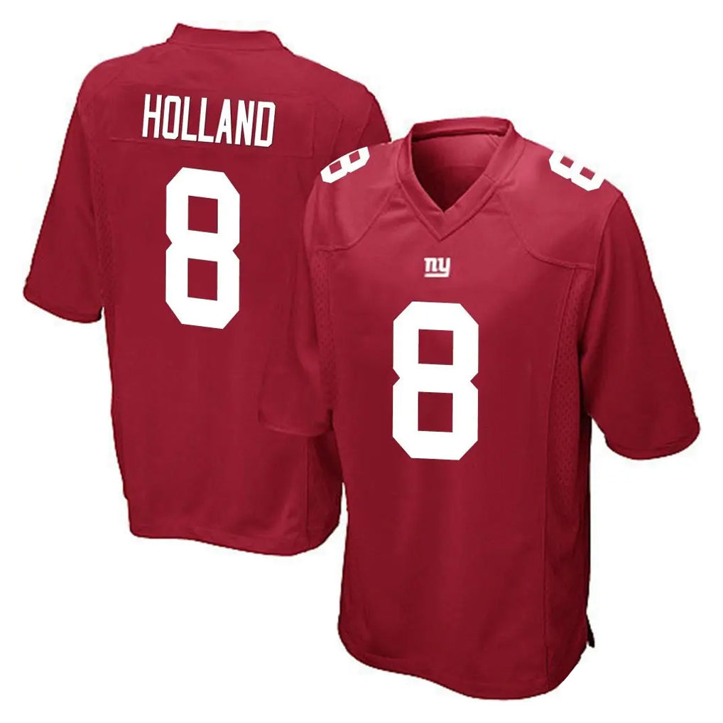 NY.Giants #8 Jevon Holland Player Red Home Game Edoa Stitched Jerseys