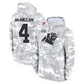 C.Panthers #4 Tetairoa McMillan Player Arctic Camo Salute to Service Pullover Hoodies Limited Game Edoa Stitched Jerseys