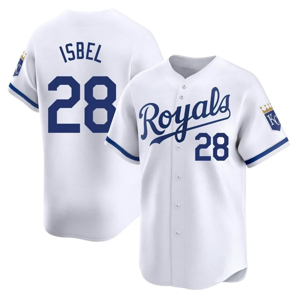KC.Royals #28 Kyle Isbel Player White Alt Limited Home Edoa Stitched Jerseys