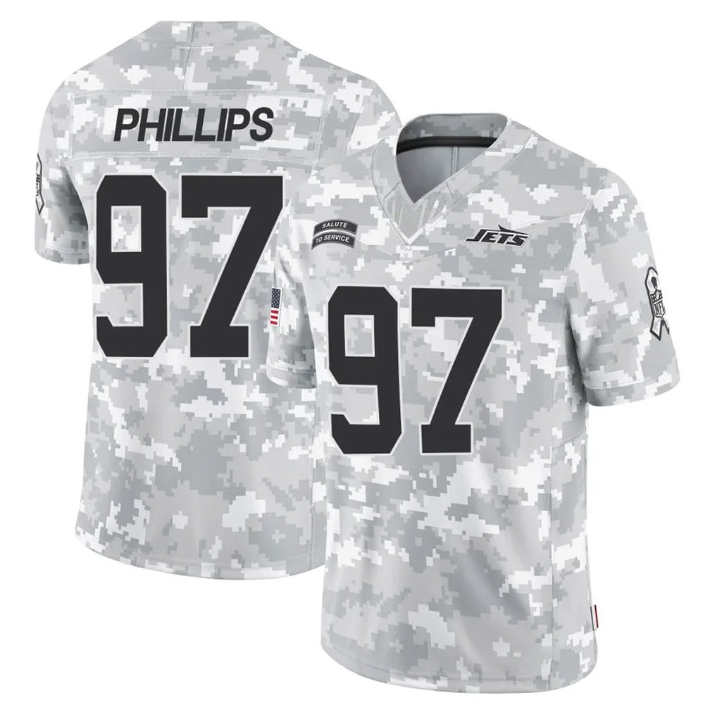 NY.Jets #97 Harrison Phillips Player Arctic Camo Salute to Service Limited Game Edoa Stitched Jerseys