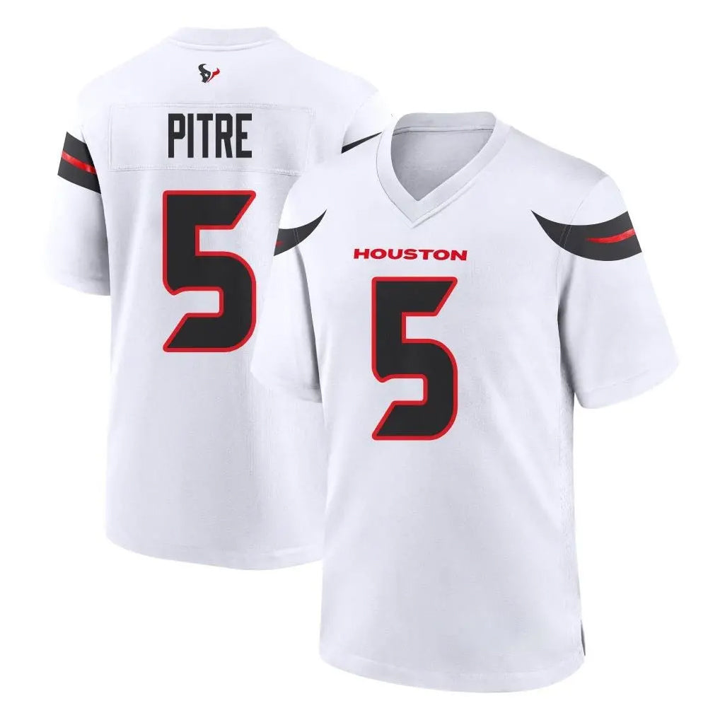 H.Texans #5 Jalen Pitre Player White Home Game Stitched Jerseys