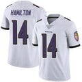 B.Ravens #14 Kyle Hamilton Player White Vapor F.U.S.E. Limited Edoa Stitched Jerseys