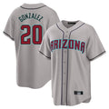 A.Diamondbacks #20 Luis Gonzalez Player Gray Road Home Game Edoa Stitched Jerseys