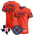 H.Astros #44 Yordan Alvarez Player Orange City Connect Texas Patch Vapor Premier Limited Elite Home Edoa Stitched Jerseys