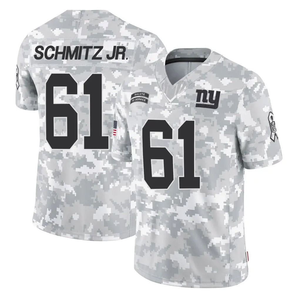 NY.Giants #61 John Michael Schmitz Jr. Player Arctic Camo Salute To Service Limited Game Edoa Stitched Jerseys
