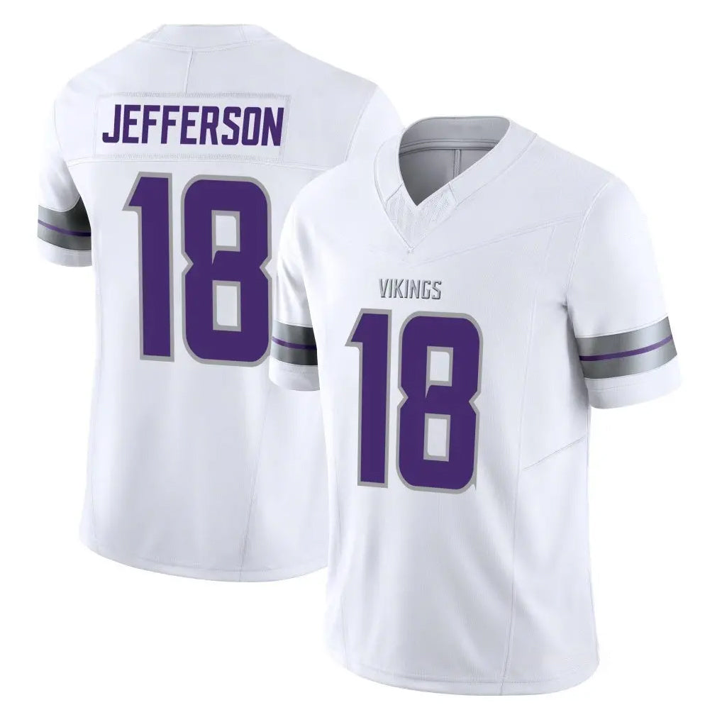 M.Vikings #18 Justin Jefferson Player White Limited Alternate Vapor F.U.S.E. Home Game Edoa Stitched Jerseys