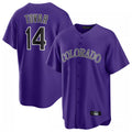C.Rockies #14 Ezequiel Tovar Player Purple Game Home Edoa Stitched Jerseys